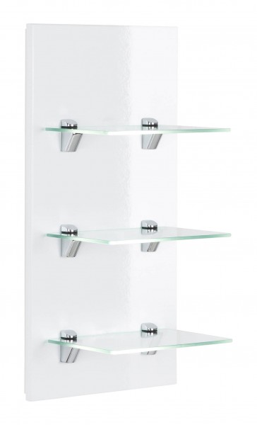 Posseik Panel VIVA mit 3 Glasablagen weiß hochglanz