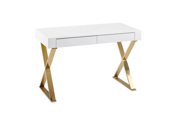 tinkaro Schreibtisch rechteckig COSMIN Holz Schminktisch Weiß