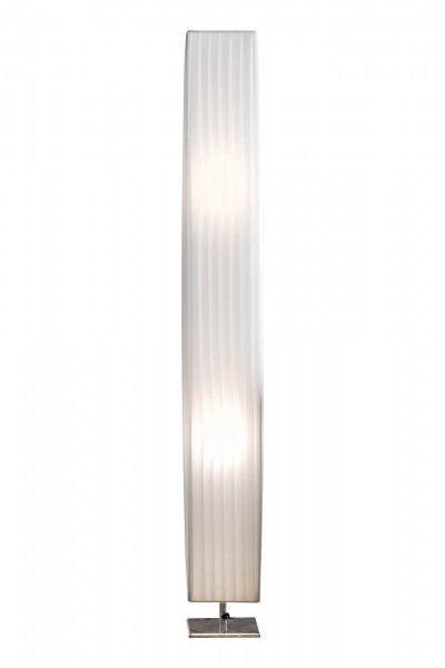 Eckige Stehlampe 120 cm Lampe Wohnzimmerlampe weiß & verchromt