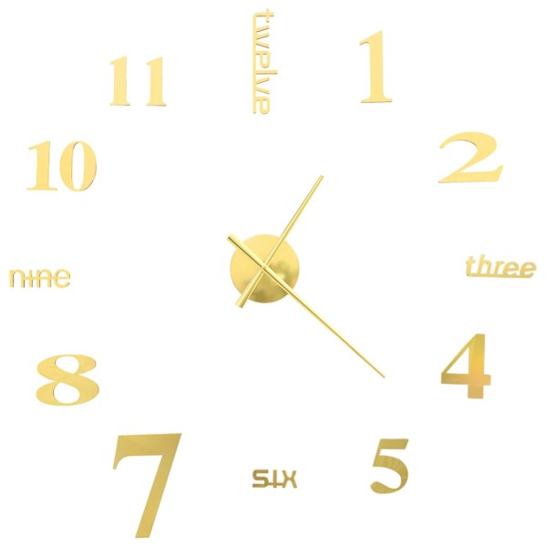 tinkaro 3D-Hängeuhr TARJA Ethylen-Vinylacetat Effekt-Uhr Golden