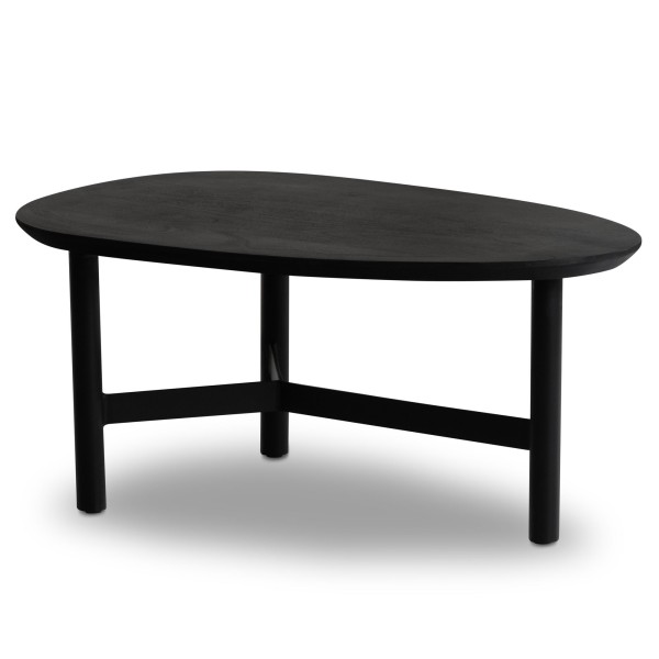 Wohnling Couchtisch 86x50x37 cm Mango Massivholz / Metall Schwarz