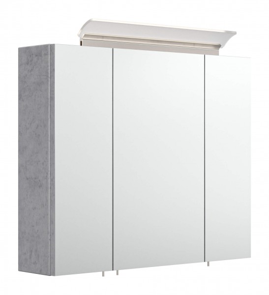 Posseik Spiegelschrank 75 cm inklusive LED-Acrylglaslampe beton