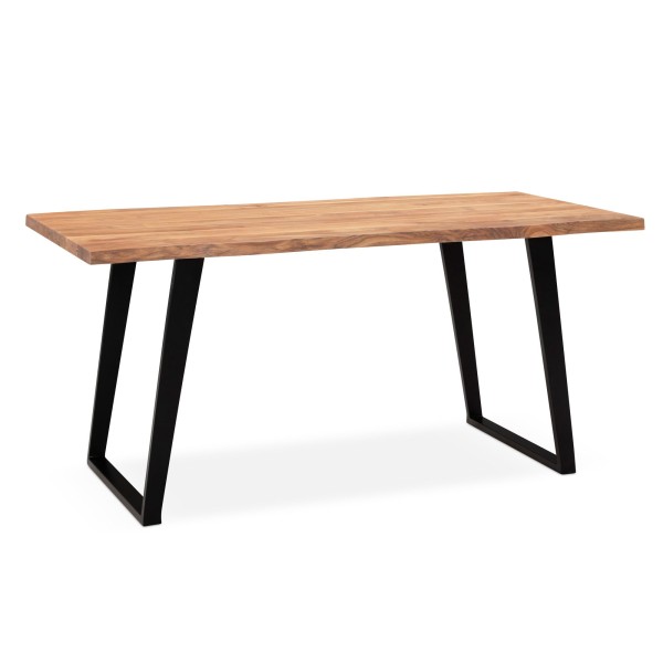 Wohnling Schreibtisch 140cm Arbeitszimmer Holztisch mit U-Beinen in Schwarz