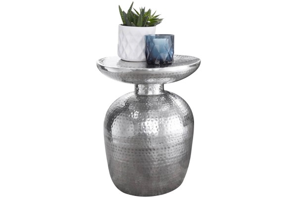 tinkaro Beistelltisch Vasen-Form JASNA Aluminium Dekotisch Silber