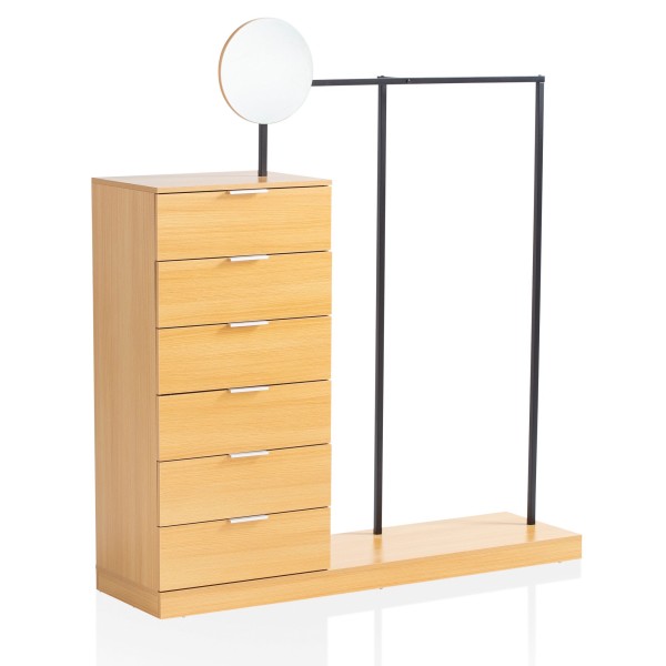 Wohnling Garderobe Eiche-Dekor 145x165x40 cm Flurgarderobe Modern