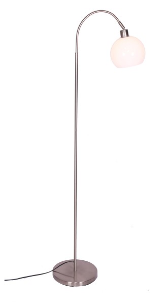 Stehlampe aus Metall mit Milchglas 153 cm 1-flammig Kippschalter Lampe